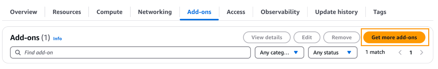Figure 2: Choosing add-ons from the tab