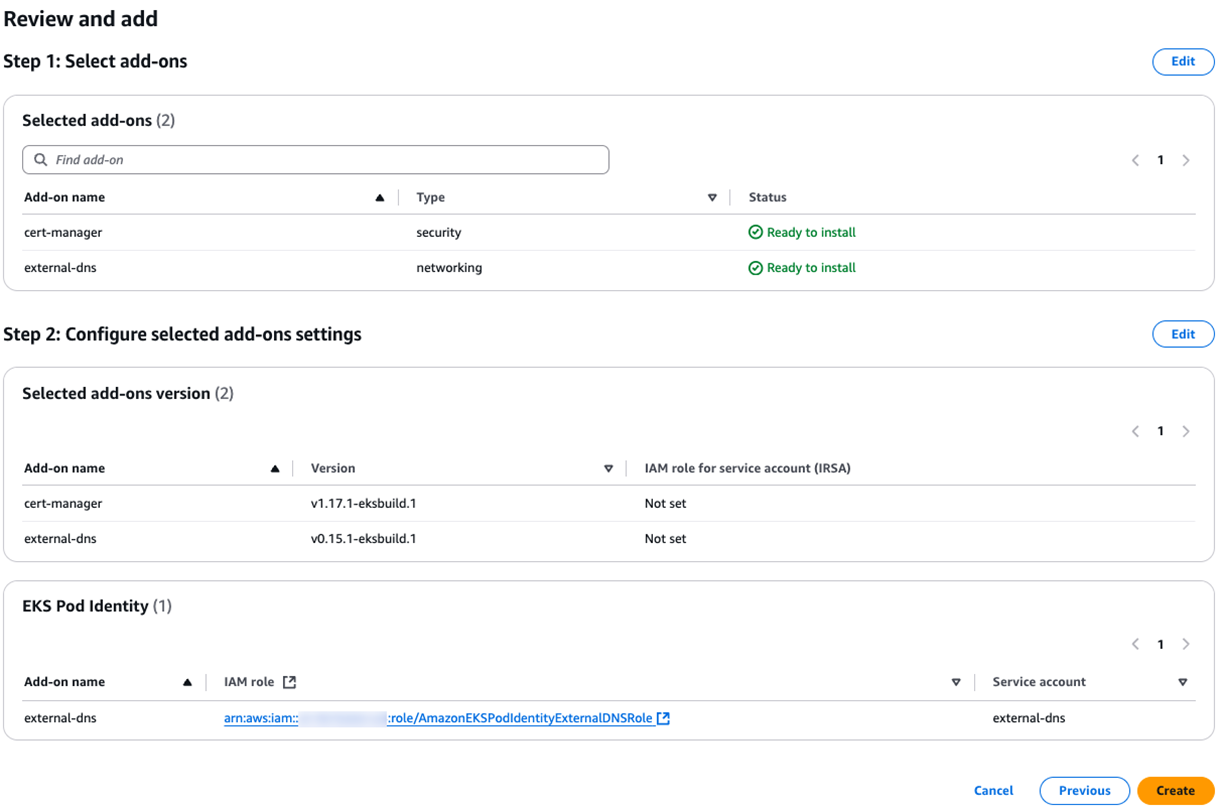 Figure 10: Deploying the add-ons to the Amazon EKS cluster