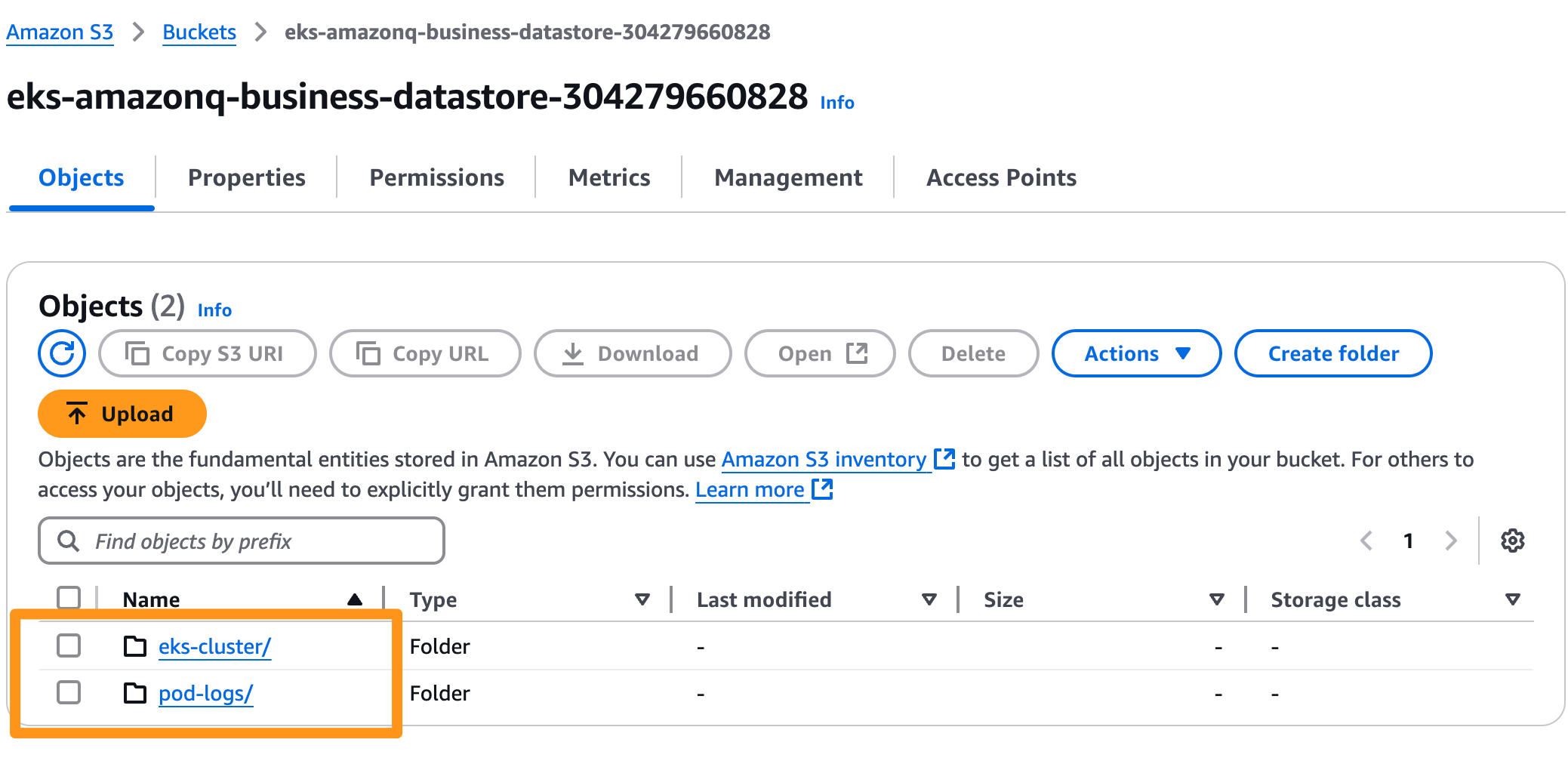 Figure 4: Logs in the S3 bucket